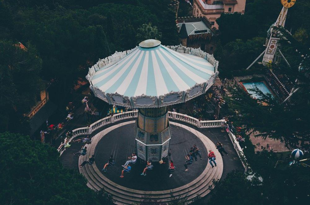 Chain Aviator Barcelona Tibidabo Theme Park Spain Chain Aviator Barcelona Tibidabo Theme Park Spain