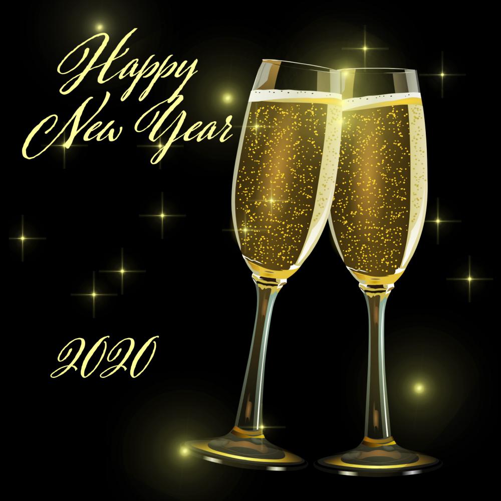 2020 Happy New Year Gold Black 2020 Happy New Year Gold Black