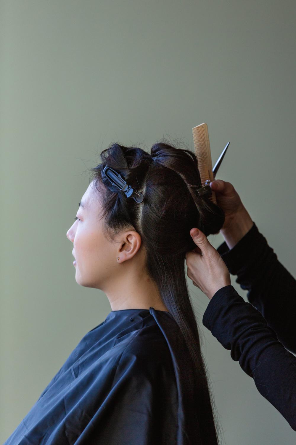 Woman Gets Hair Styled Photo Woman Gets Hair Styled Photo