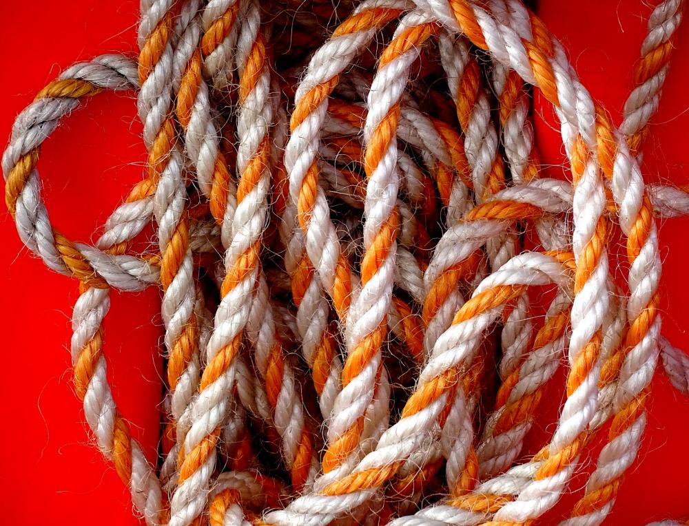 Orange And White Colored Rope Orange And White Colored Rope