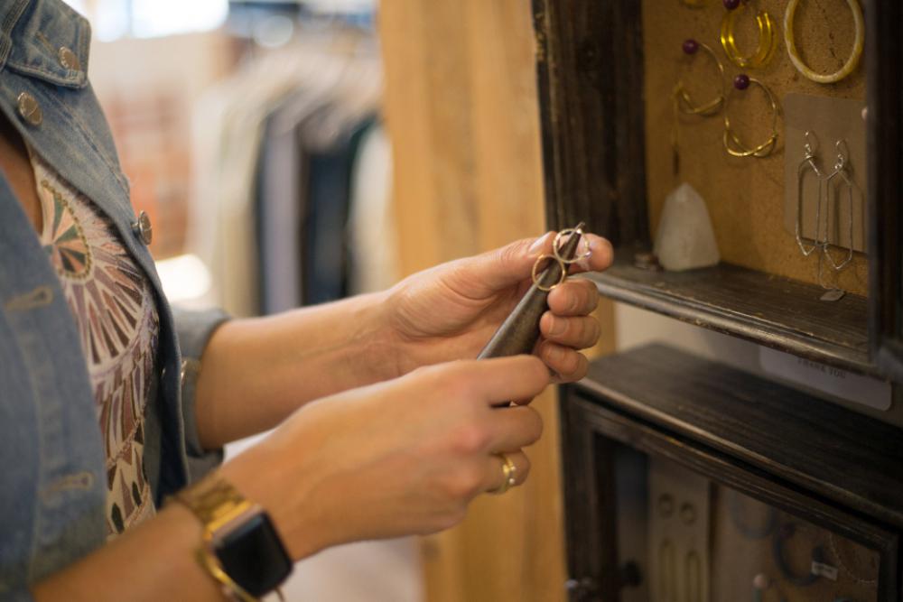 hand jewelry close shopping woman hand jewelry close shopping woman