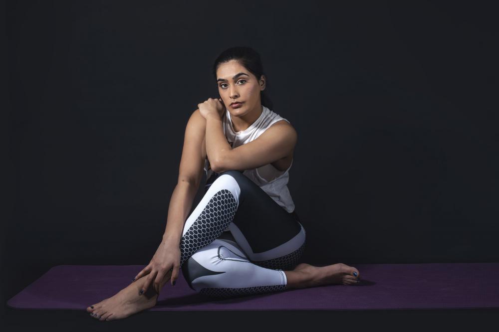 Sitting in Yoga Pose Photo Sitting in Yoga Pose Photo