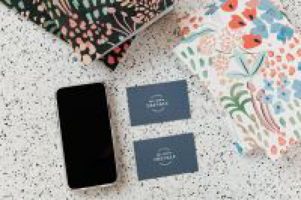 Blue business card mockup Blue business card mockup