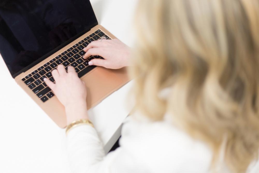 laptop typing woman working business laptop typing woman working business