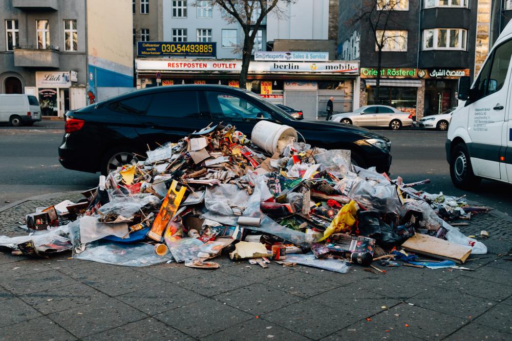 Garbage Piled In The City Photo Garbage Piled In The City Photo