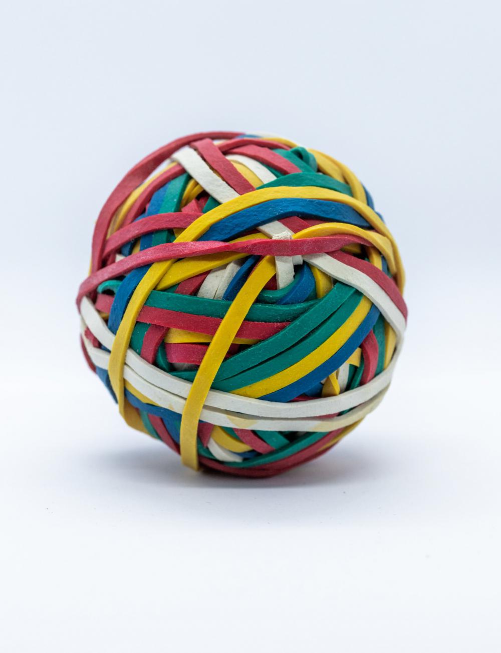 A Ball Of Rubber Bands On White Photo A Ball Of Rubber Bands On White Photo