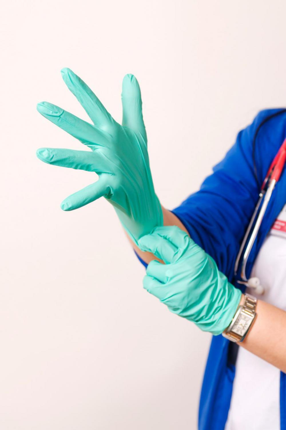 Putting on Rubber Gloves Putting on Rubber Gloves