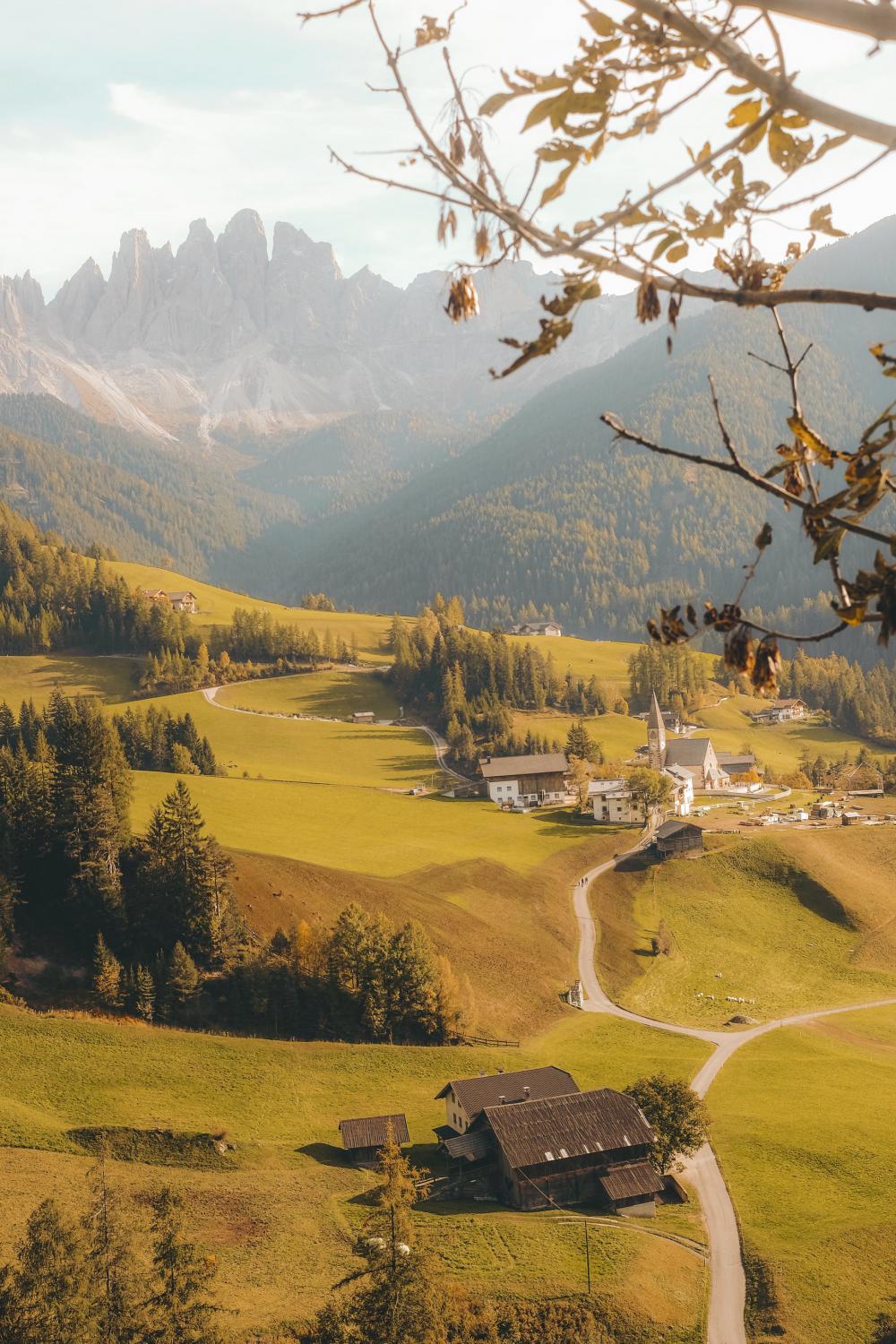 Provincial Village With Misty Hillside Photo Provincial Village With Misty Hillside Photo