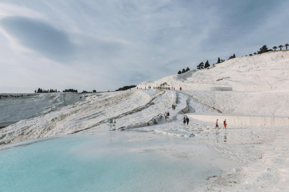 Visitors Explore Thermal Pools Photo Visitors Explore Thermal Pools Photo