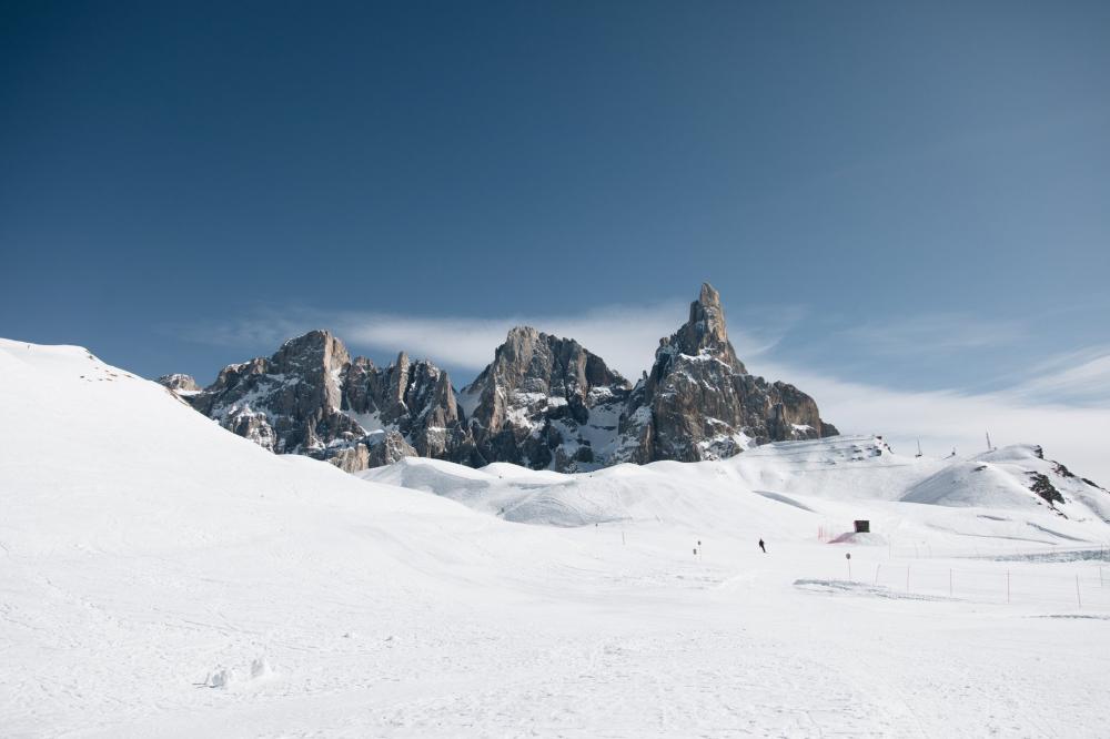 Ski Tracks At The Foot Of A Rocky Mountain Range Photo Ski Tracks At The Foot Of A Rocky Mountain Range Photo