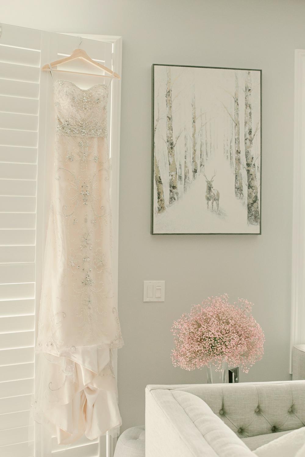 Wedding Dress Hung Up By A Window Photo Wedding Dress Hung Up By A Window Photo