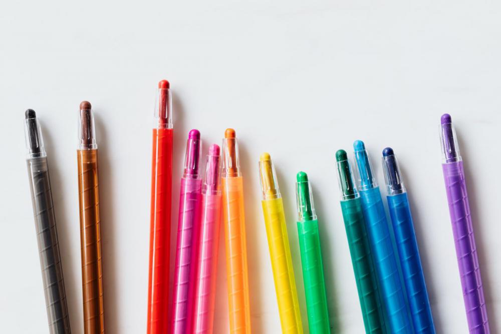 Multicolored crayons Multicolored crayons