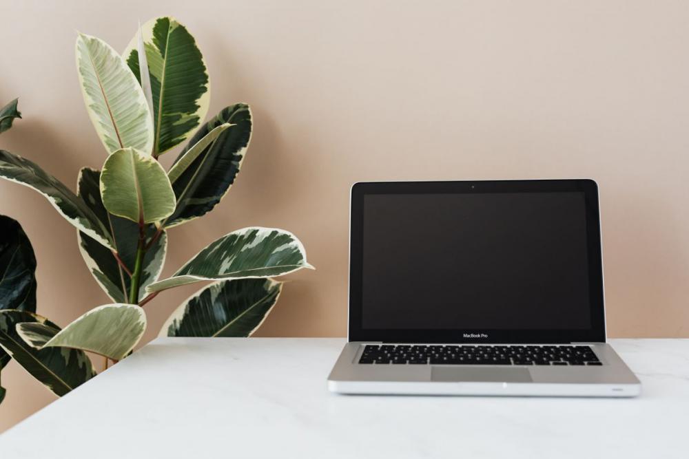 Home Office - Laptop - organizer & cup of coffee Home Office - Laptop - organizer & cup of coffee