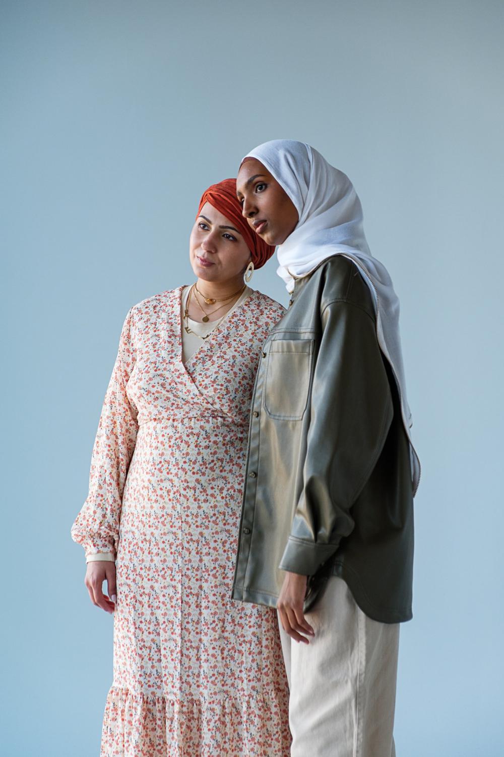 Two Models Posing Together In Modesty Fashion Photo Two Models Posing Together In Modesty Fashion Photo