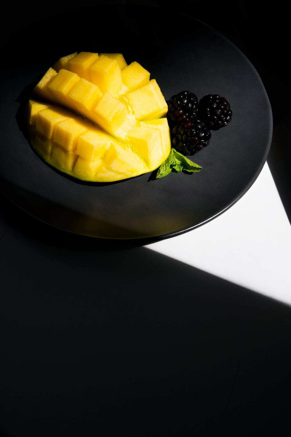 Shadows Cast Over Freshly Cut Fruit Photo Shadows Cast Over Freshly Cut Fruit Photo
