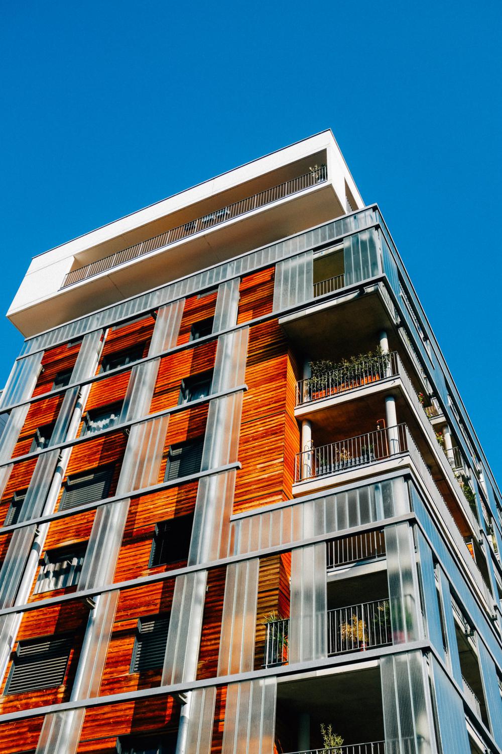 Contrasted Materials Of Modern Building Photo Contrasted Materials Of Modern Building Photo