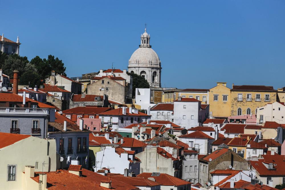 Church Spire Over Lisbon Rooftops Photo Church Spire Over Lisbon Rooftops Photo