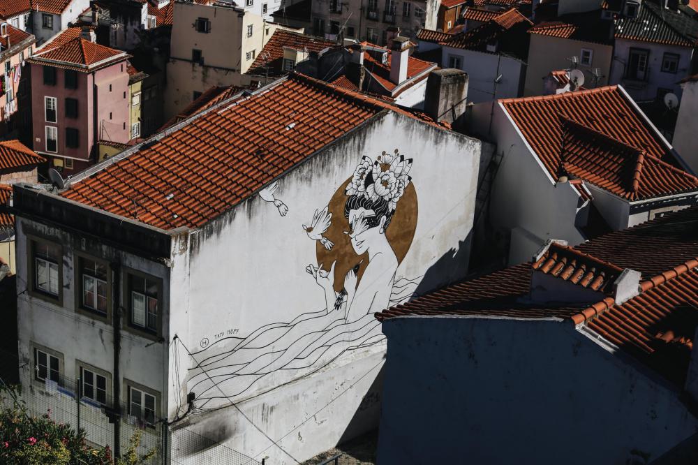 Street Art On Building In Lisbon Photo Street Art On Building In Lisbon Photo