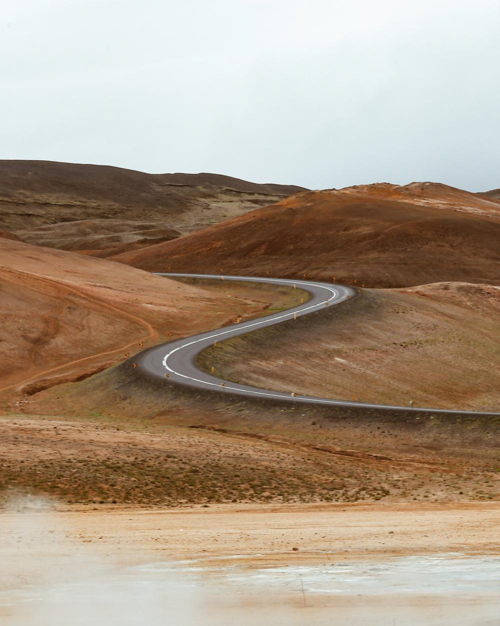 Winding Road In The Sandy Desert Photo Winding Road In The Sandy Desert Photo