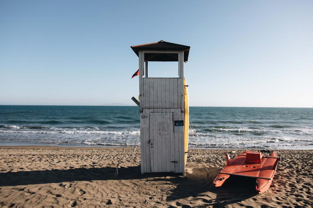 A Life Guard Hut On The Beach Photo A Life Guard Hut On The Beach Photo