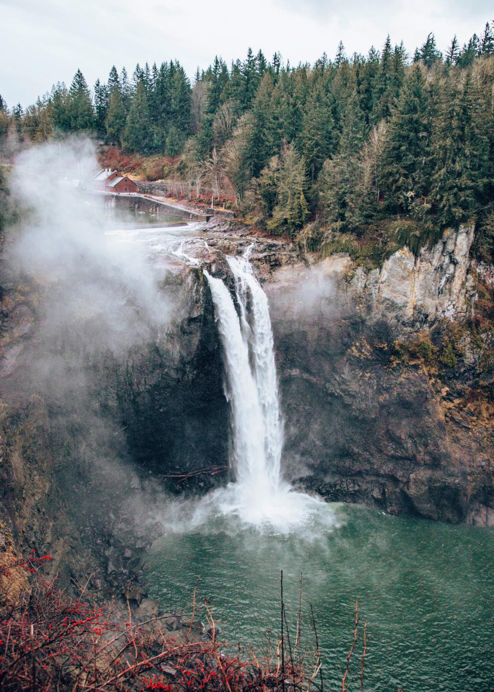 Mist Rises Above Rocky Water Fall Photo Mist Rises Above Rocky Water Fall Photo