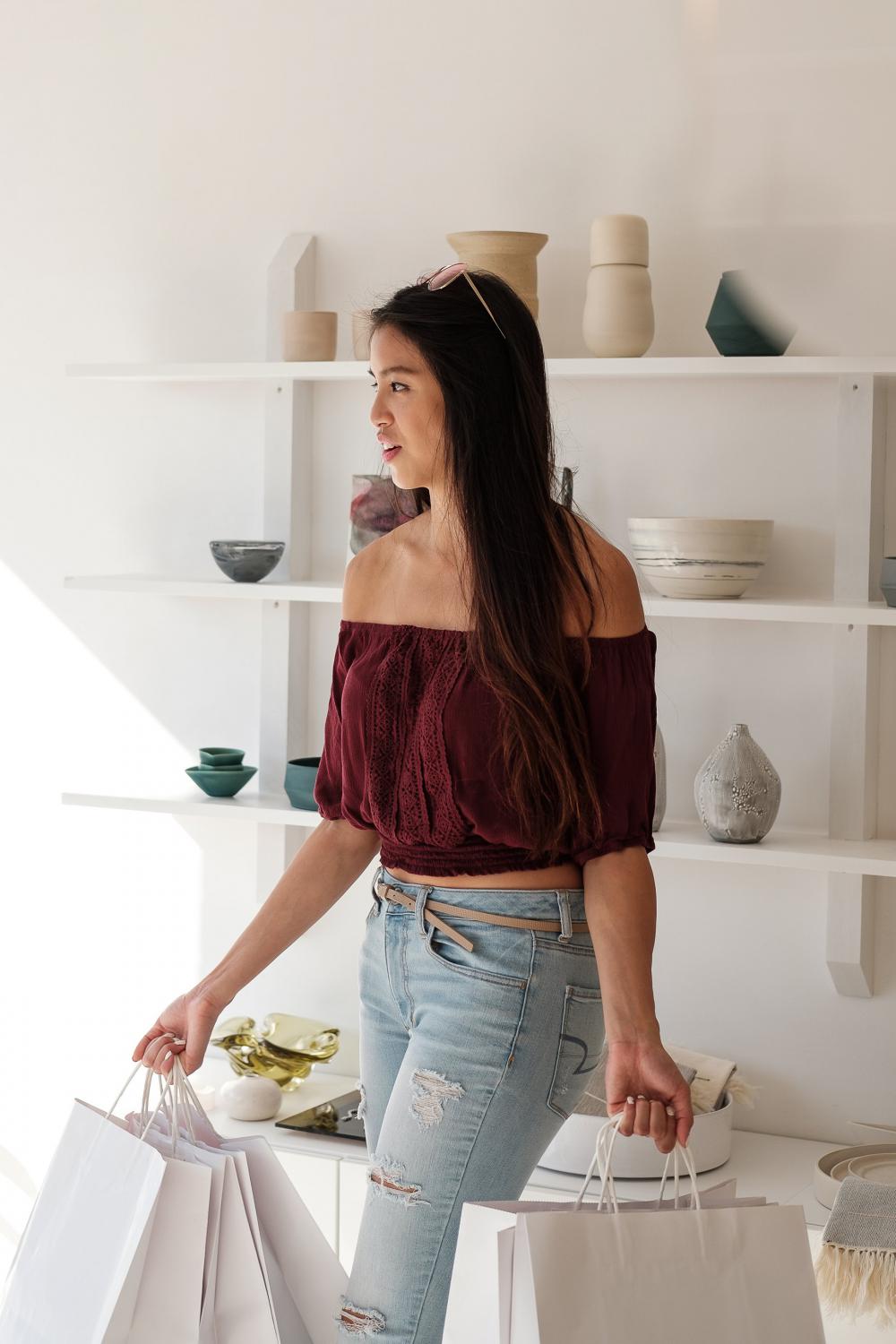Customer In Retail Store With Shopping Photo Customer In Retail Store With Shopping Photo
