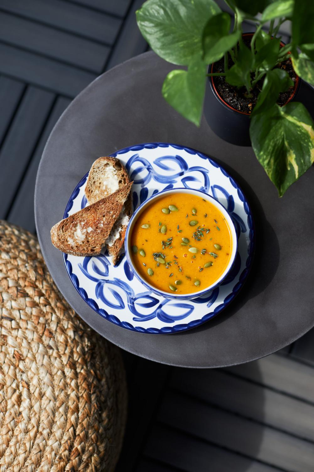 Bowl Of Soup And Rustic Crusty Bread Photo Bowl Of Soup And Rustic Crusty Bread Photo