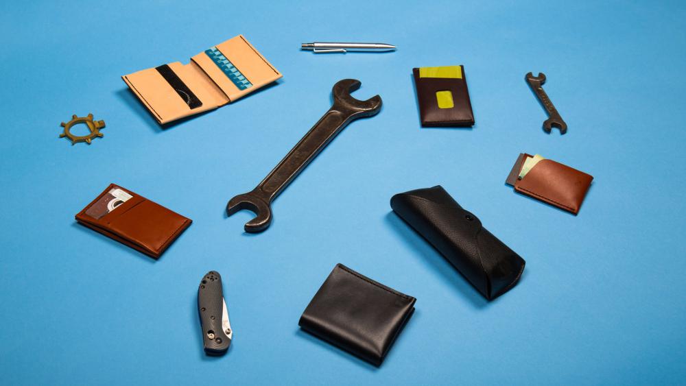 Mixture Of Tools And Leather Goods Photo Mixture Of Tools And Leather Goods Photo