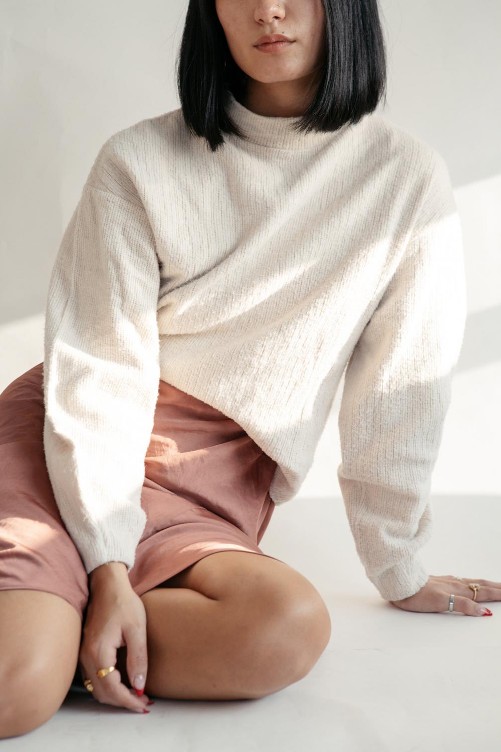 Close Up Pink Skirt And Cream Top Photo Close Up Pink Skirt And Cream Top Photo