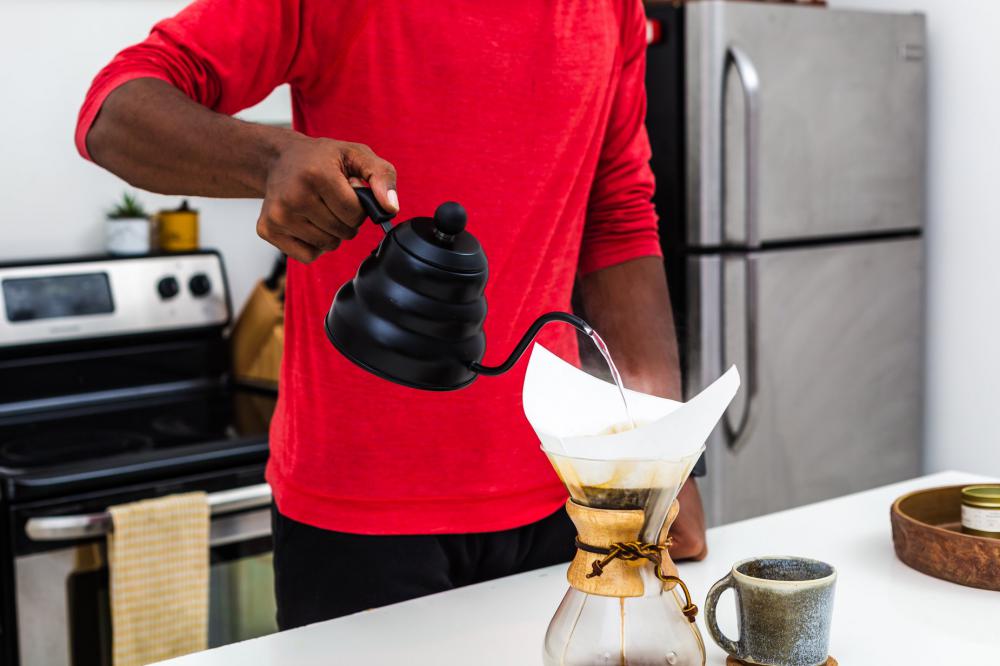 Morning Pour Over Coffee In Kitchen Photo Morning Pour Over Coffee In Kitchen Photo