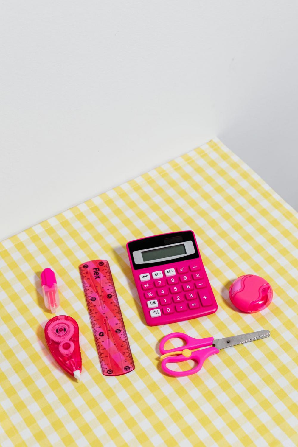 School accessories at abstract background School accessories at abstract background