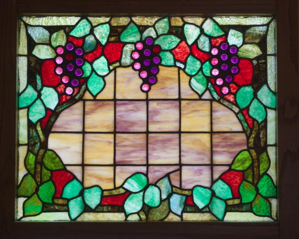 Old Stained Glass, 1850, Grapes Old Stained Glass, 1850, Grapes