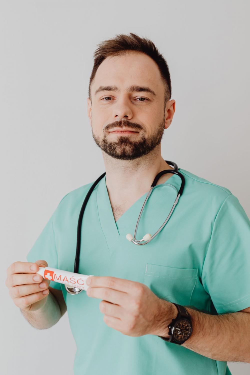 Young caucasian male doctor Young caucasian male doctor
