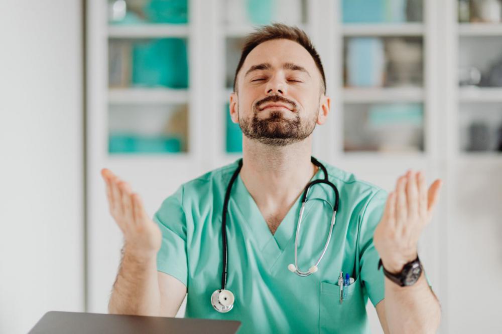 Young caucasian male doctor Young caucasian male doctor