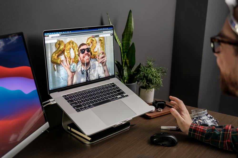 Video Call New Years Celebration Photo Video Call New Years Celebration Photo