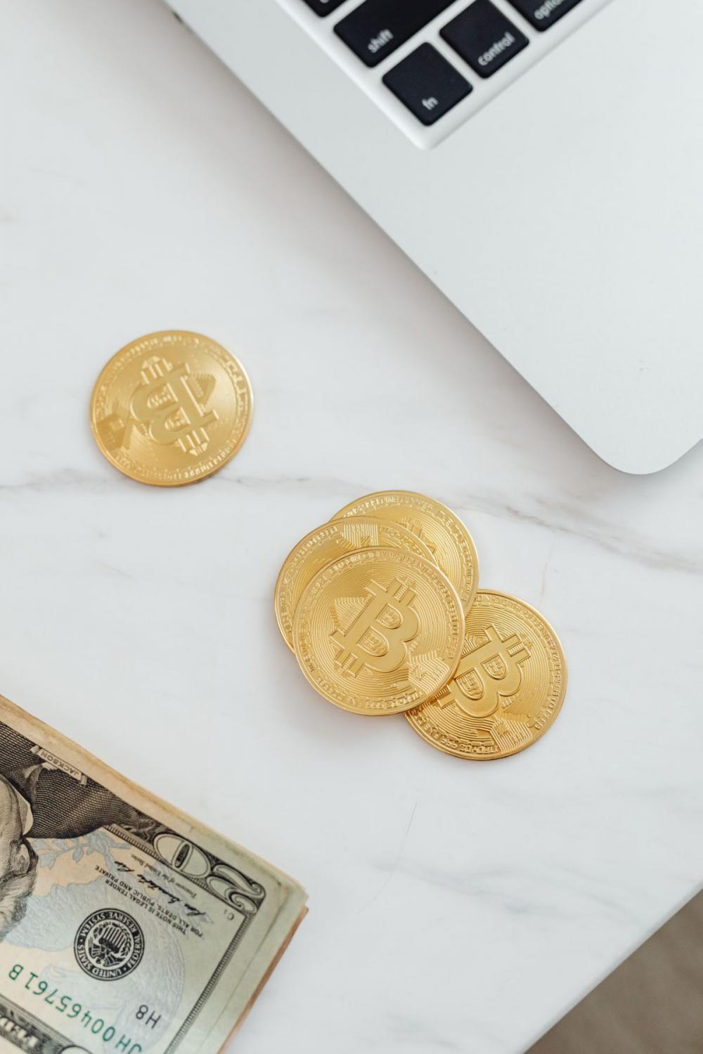 Finances - US Dollars and Bitcoins - Currency - Money Finances - US Dollars and Bitcoins - Currency - Money