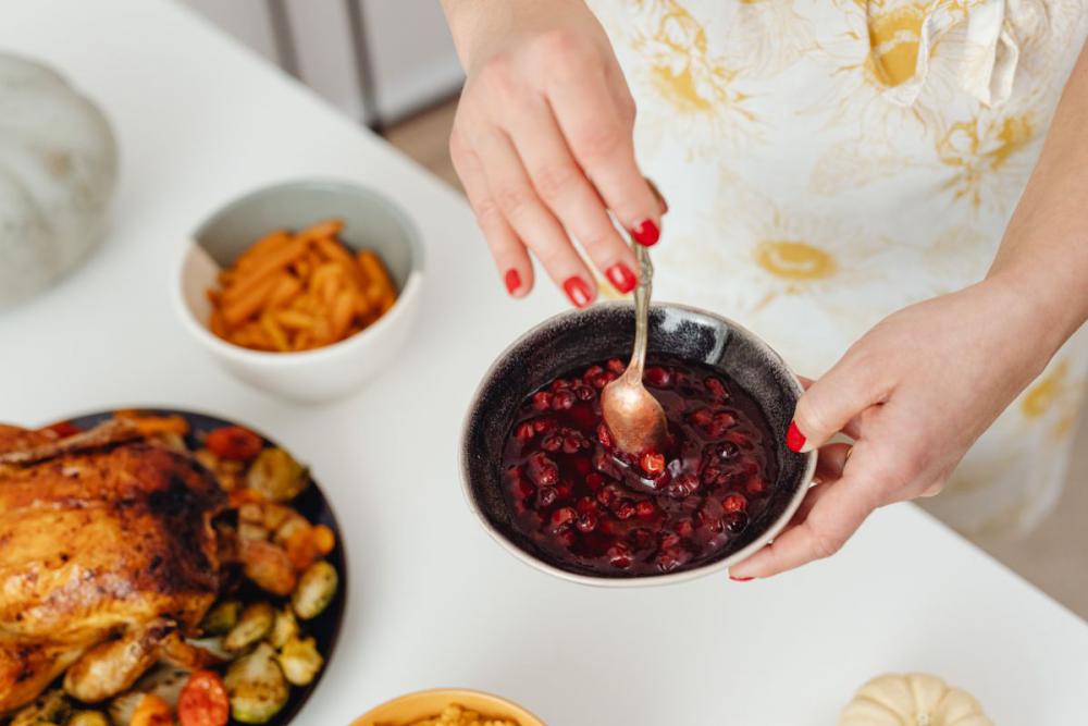 Preparing a Thanksgiving dinner - festive meal Preparing a Thanksgiving dinner - festive meal