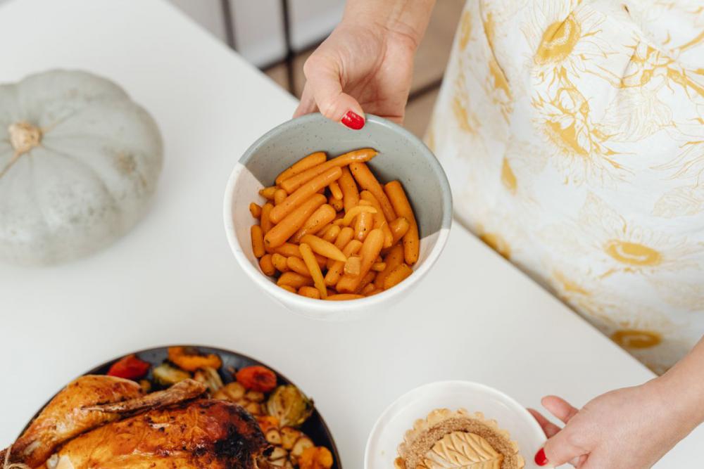 Preparing a Thanksgiving dinner - festive meal Preparing a Thanksgiving dinner - festive meal