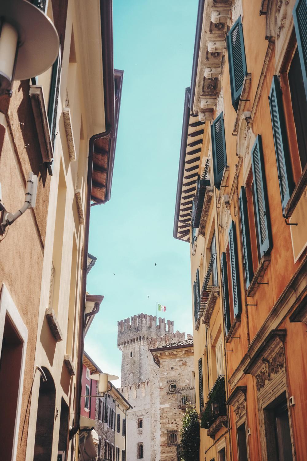 Blue Skys Above Colorful Buildings And A Castle Photo Blue Skys Above Colorful Buildings And A Castle Photo