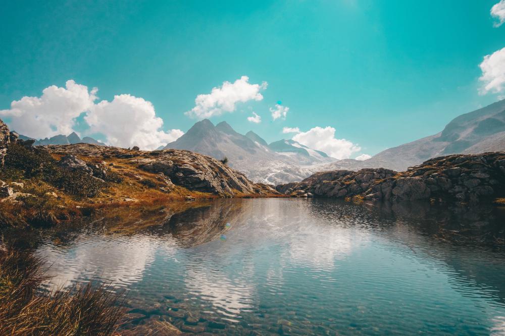 Mountains And Crystal Clear Water Photo Mountains And Crystal Clear Water Photo