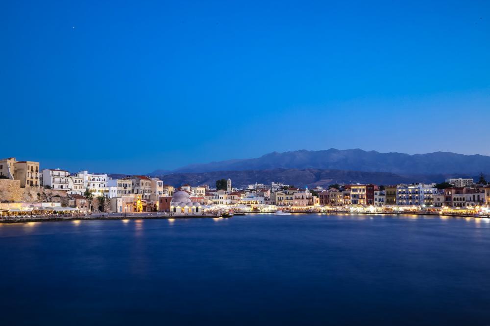 Town On The Water On A Clear Night Photo Town On The Water On A Clear Night Photo