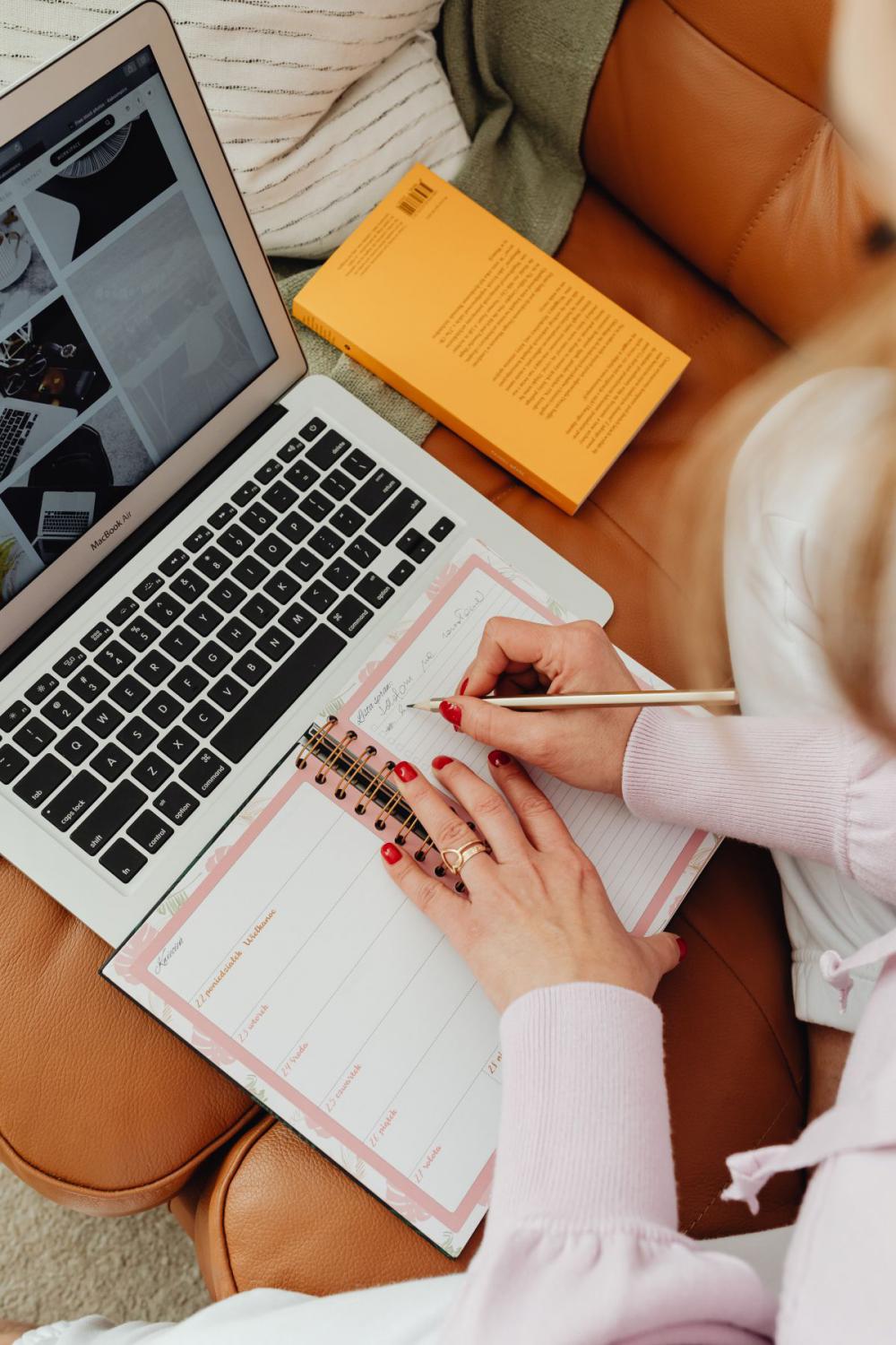 Woman working from home - home office Woman working from home - home office