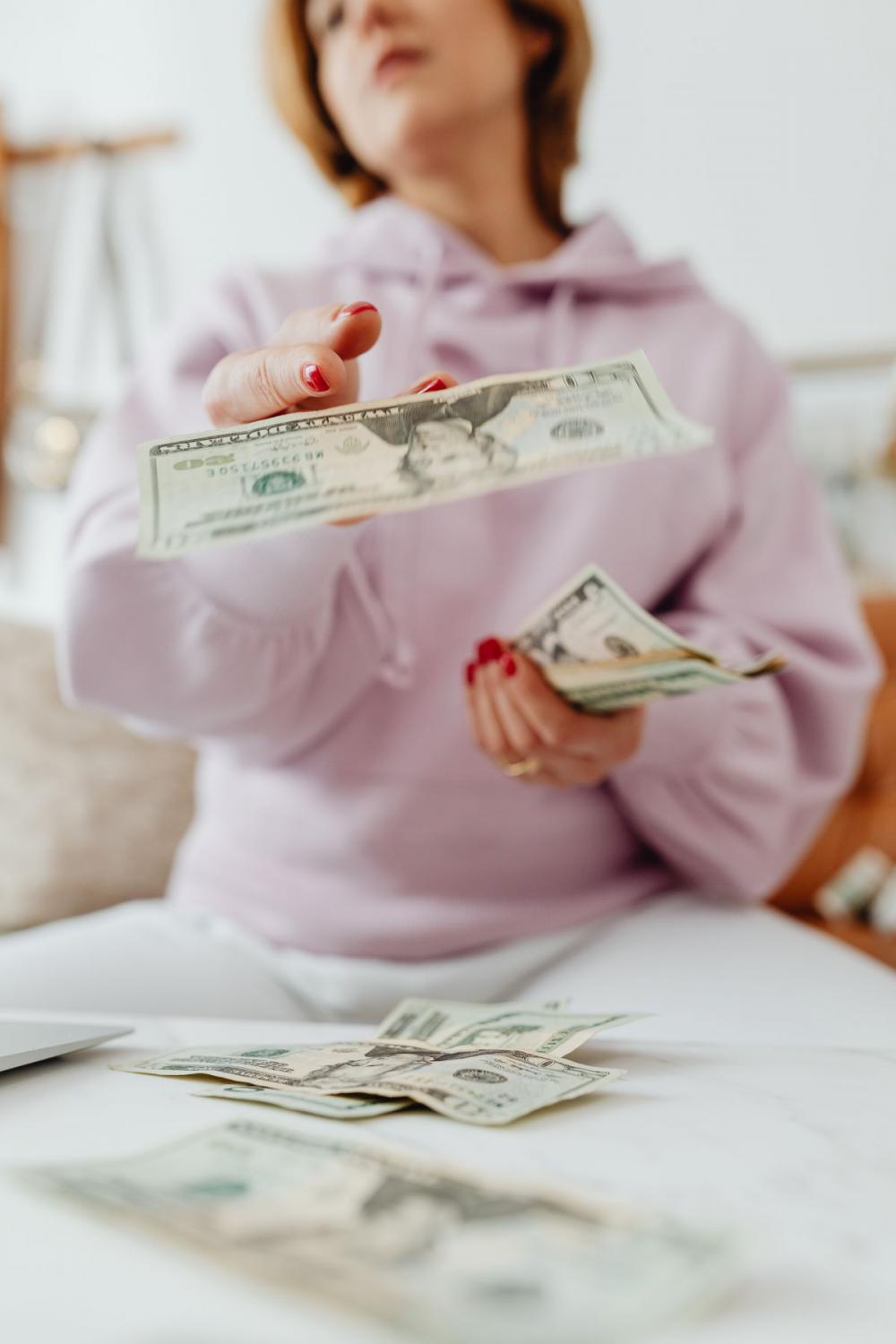 Woman working from home - home office Woman working from home - home office