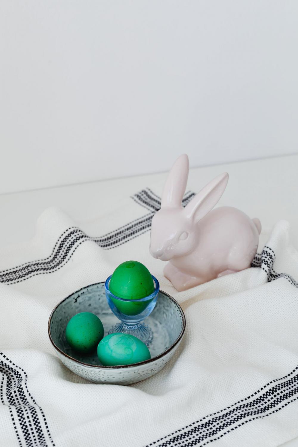 Easter eggs painted green Easter eggs painted green