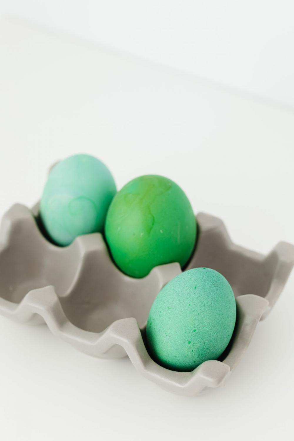Easter eggs painted green Easter eggs painted green