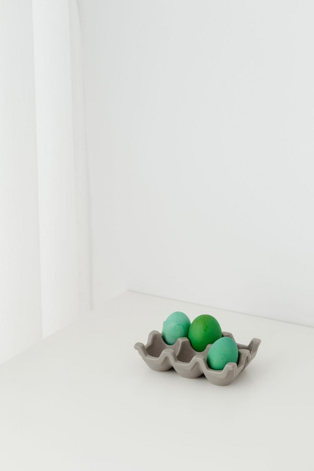Easter eggs painted green Easter eggs painted green