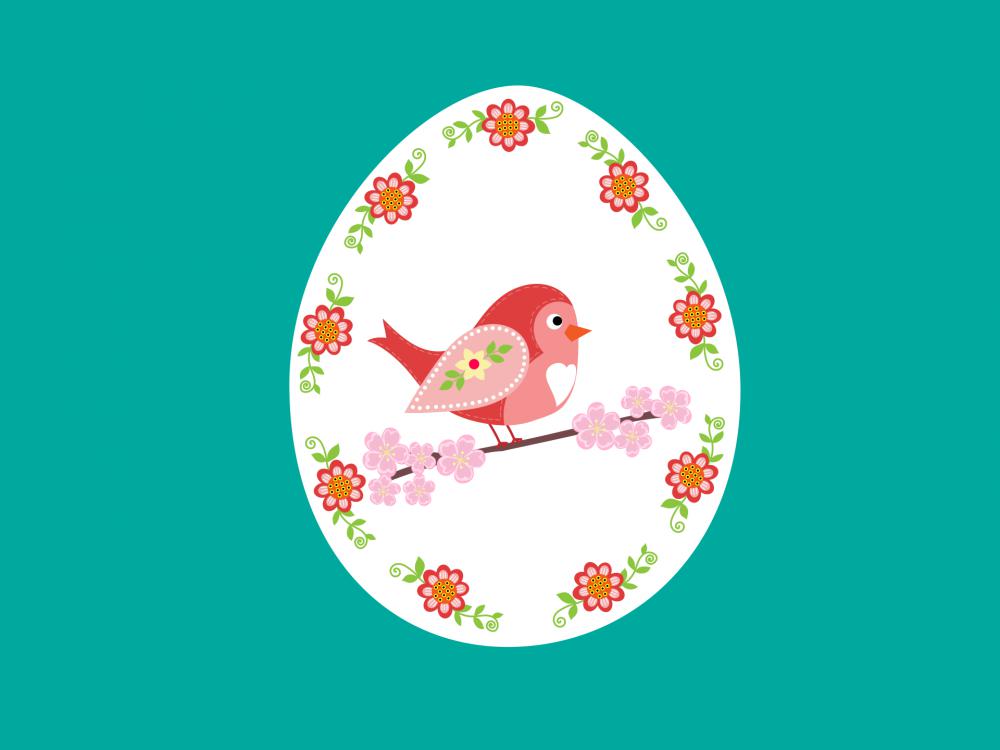 Easter Egg With A Bird Easter Egg With A Bird