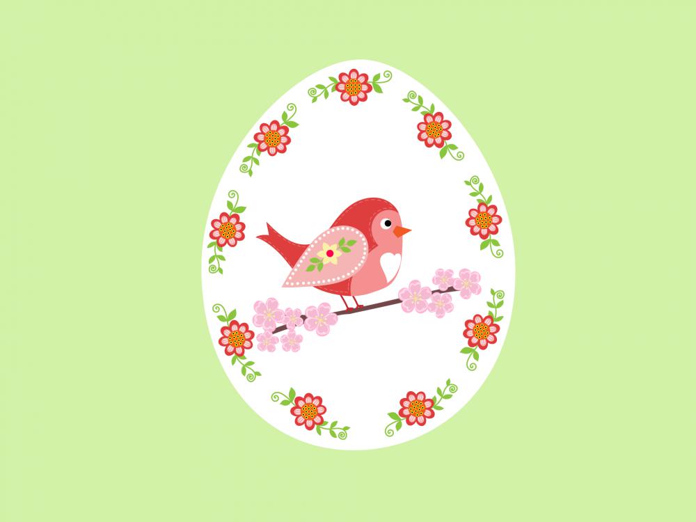 Easter Egg With A Bird Easter Egg With A Bird