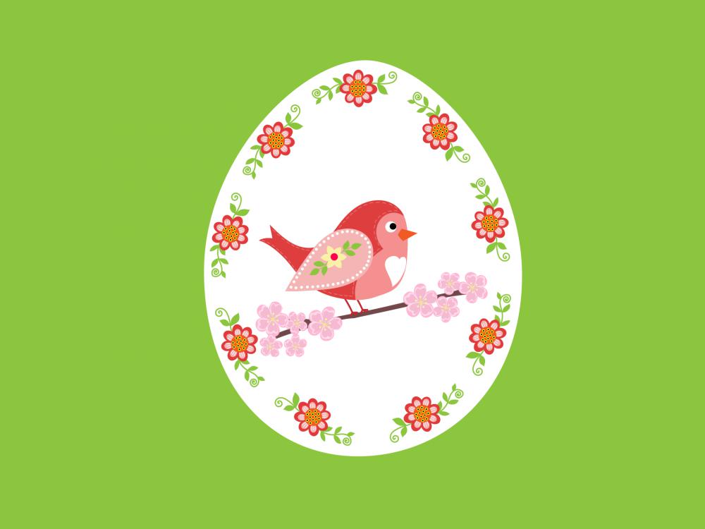Easter Egg With A Bird Easter Egg With A Bird