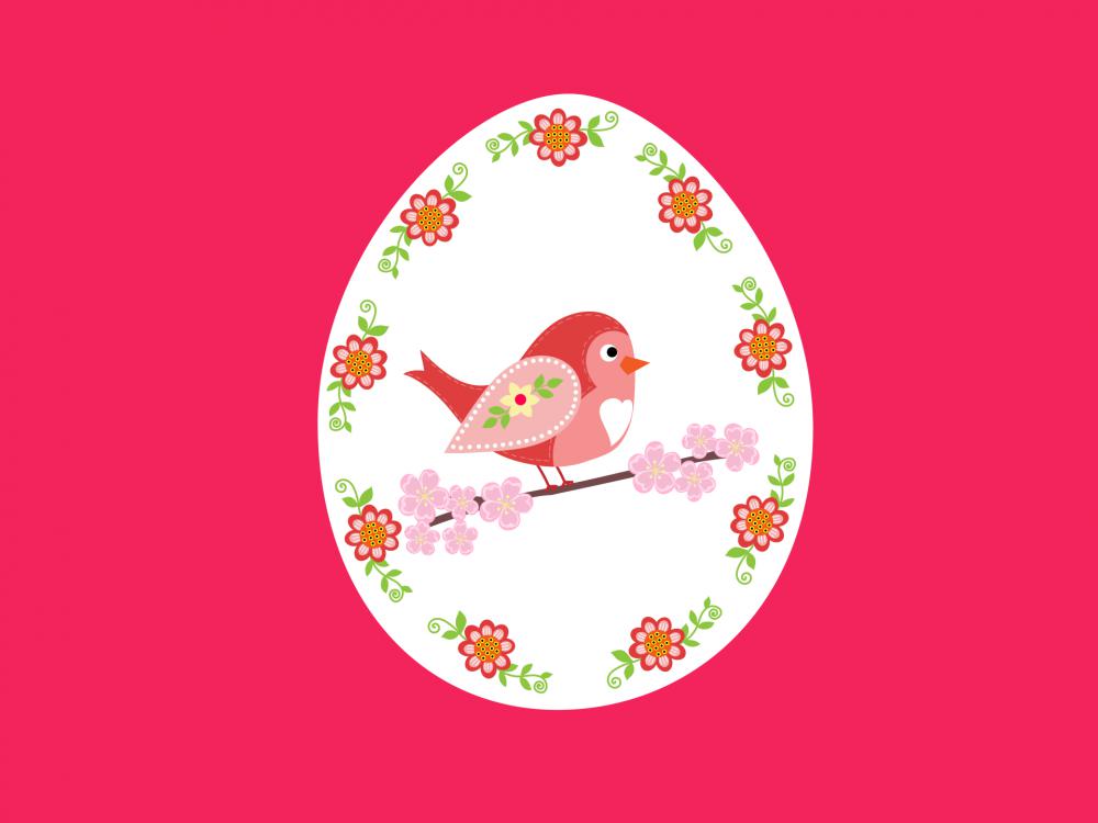 Easter Egg With A Bird Easter Egg With A Bird